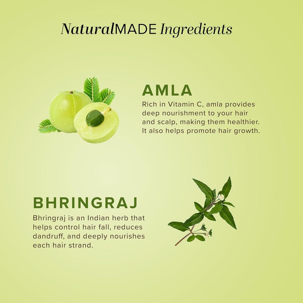 KHADI NATURAL Amla & Bhringraj Hair Cleanser Shampoo 210ml Pack For All Hair Types, Dandruff Control, Hair Fall Reduction