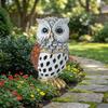 Animal Owl Resin Light Solar Powered Automatic Light Sensor Outdoor Projection Lamp Hollow Out Waterproof