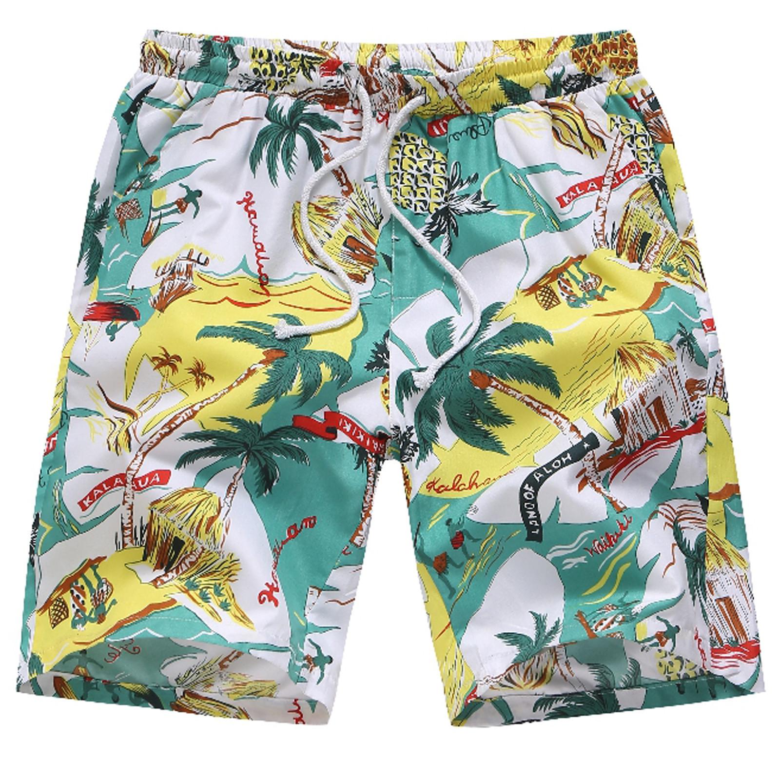 

Мужские повседневные модные плавки в гавайском стиле, свободные пляжные шорты с принтом One size
