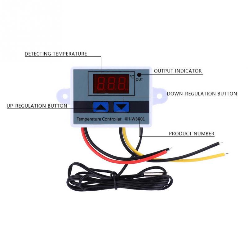 Termostato Digitale 12V 120W Con Sonda Impermeabile - Regolatore Di Temperatura Per Incubazione, Schiusa E Armadi
