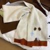 Cartoon Apple Core Knitwear: Cute Childlike Plush Scarf for Students & Couples - Warm Neck Gaiter for Autumn/Winter