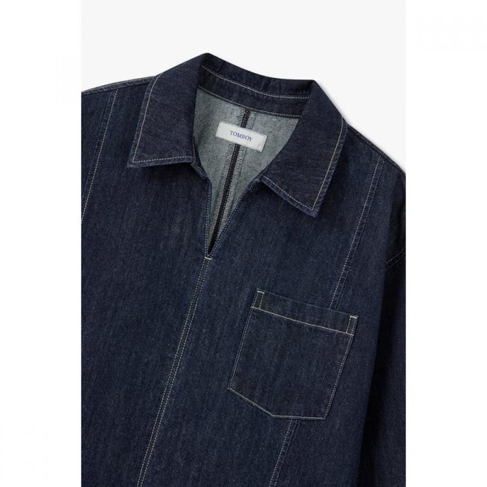 Collar Neck Tunic Denim Dress  9106141101 