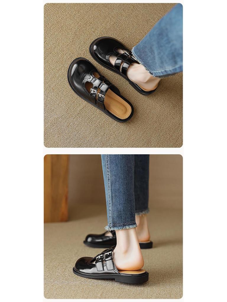 939-39 Вейвей Туфли-мюли с открытым носком: Женские летние французские тапочки