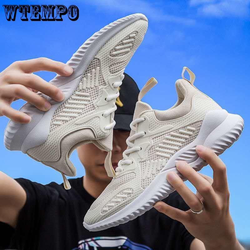 WTEMPO Letní tenisky Pánské outdoorové prodyšné sportovní boty ze síťoviny Neklouzavá tlustá podrážka měkká spodní část Běžné běžecké boty