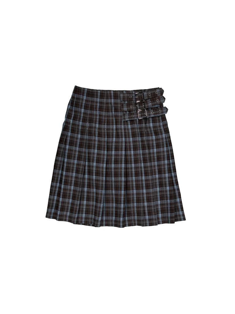 Setup Exe Check Buckle Wrap Skirt / Baby Blue