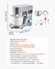 Ice Cream Maker, 1.7 L Capacity, 6-Speed Electric Stand Mixer, with LED Digital Display & Timer, Mixing Paddle, Dough Hook, Splash Guard, for Homemade