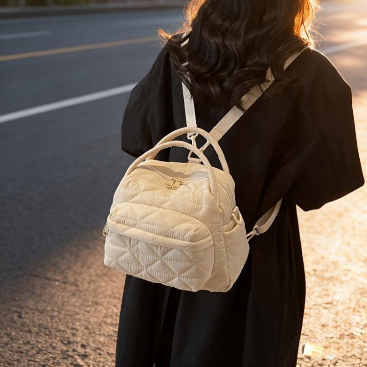 Women's Fashion Backpack Rhombus Quilted Backpack