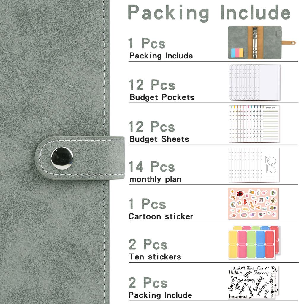 Money Budget Planner Binder With Zipper Envelopes Cash Envelopes For Budgeting Money Organizer For A6 Cash Budget Binder