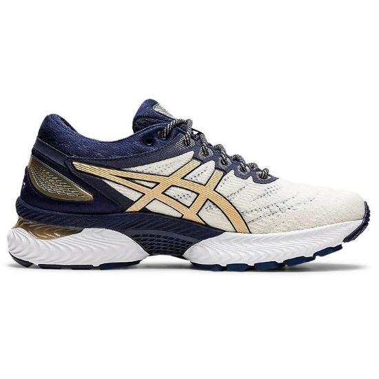 Asics Gel-Nimbus 22 Mesh Comfortable Durable Low-Top Running Shoes Women Sneaker White Blue 1012A807-100