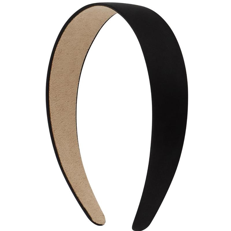 Elegant Black & White Satin Headband Set - Black (4.52×1.06in) & White (5.1×1.2in), Soft Non-Slip Lining, Flexible & Durable