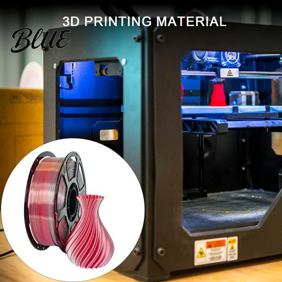 Red Silver Silk Filament PLA 3D Printer 1.75mm Dual Color Filament Bundle Printing Accessories for DIY Projects Models and Crafts