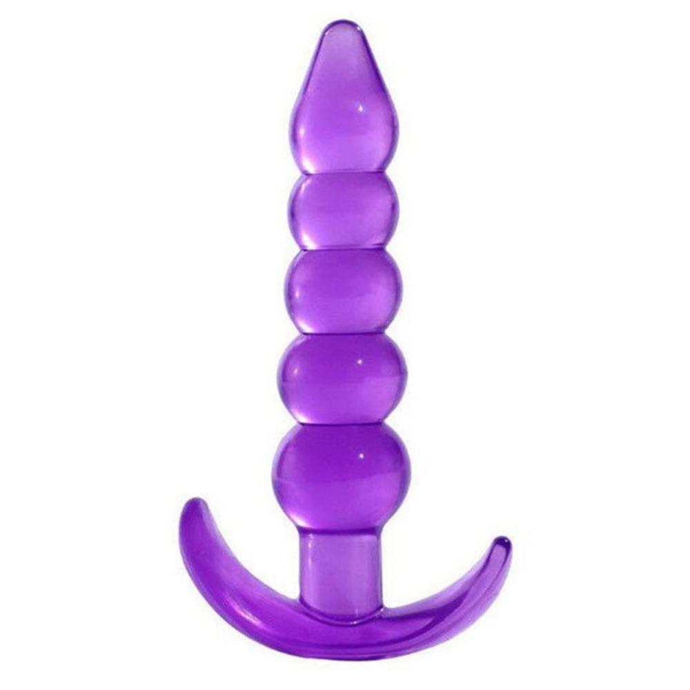 Five Bead Anal Plug Back Court Anal Sella Bead Clear Crystal Anal Plug Anal Reamer for Men and Women Masturbation Device