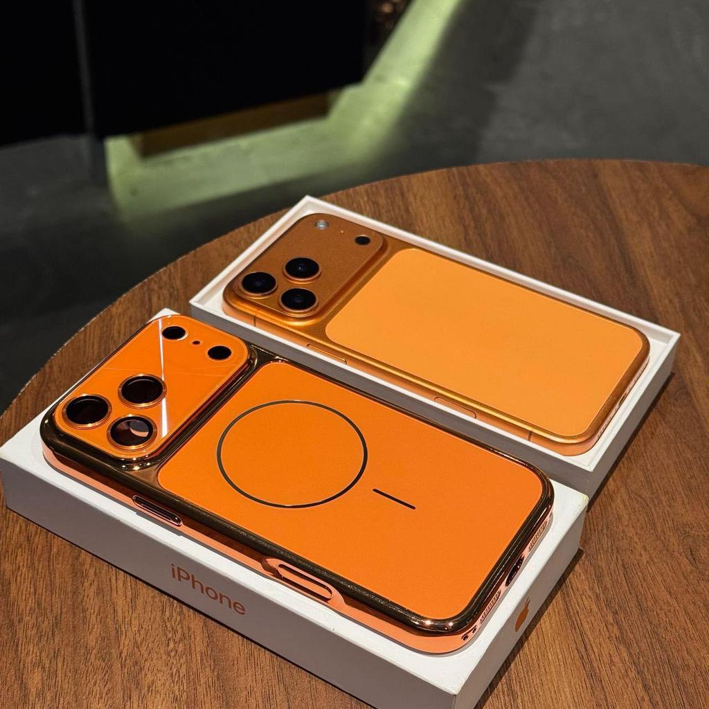 Compatible with iPhone 17 Pro Max: Plated Phone Case, Large Window, Laser Magnetic, Protective for Apple 16/15 Pro.