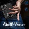 For iPhone 15 Pro Case with Ring Holder Kickstand PC + TPU Anti-Fall Phone Cover