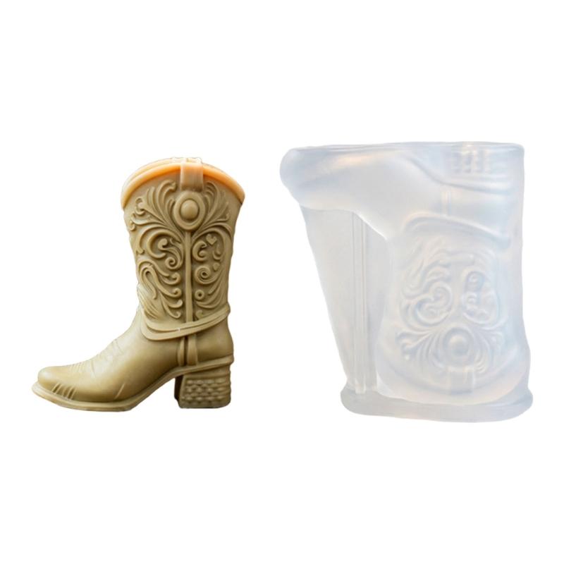 Boot Shape Casting Form for Epoxy Art and Gypsum Display Work, Western Relief Single Cavity Tool for Handmade Shelf Presentation and Table Styling