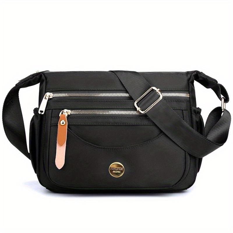 Unisex Neutral Square Shoulder Crossbody Bag, Stylish And Casual, Multi-Layer Messenger Bag [Zipper Direction Random]