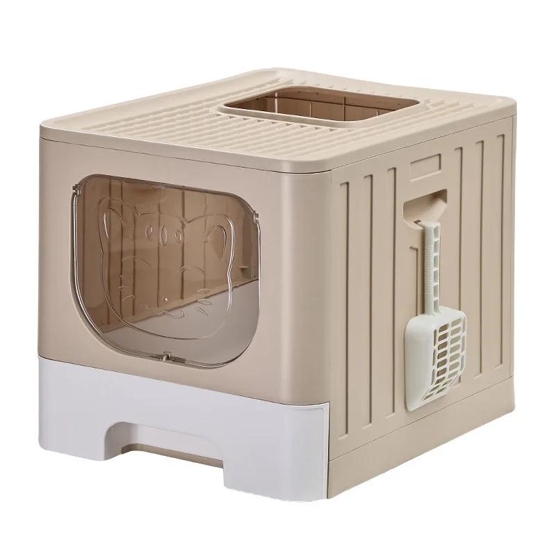 The drawer type cat litter box is fully enclosed and anti-splash cat toilet is opened and the kitten is deodorized.