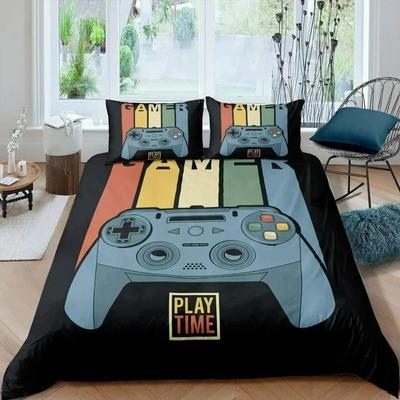 Gamepad Bettbezug Gamer Bettwäscheset Jugendliche Videospiel Bettdeckenbezug für Jugendliche Kinder Jungen Moderne Spielcontroller Tagesdecke