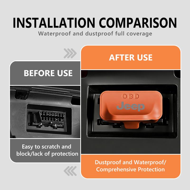 Silicone Car OBD Dust Cover OBD Diagnostic Interface Protective Cover For Jeep Grand Cherokee Wrangler JK Renegade Gladiator AMZ1