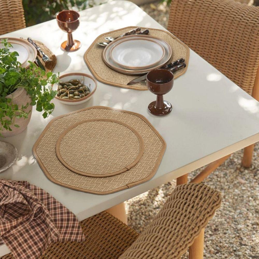 2Pcs Protective Table Placemat Linen Kitchen Mats Vintage Table Mats  Dining Tables
