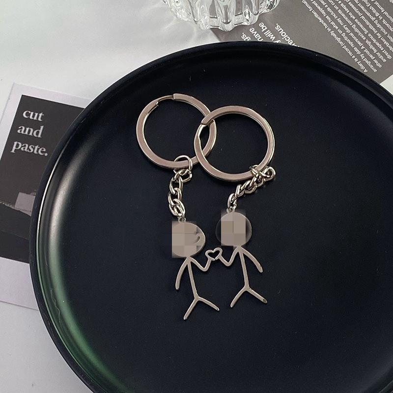 Stickman Heart and Middle Finger Keychain: Cute, Funny Pendant for Students