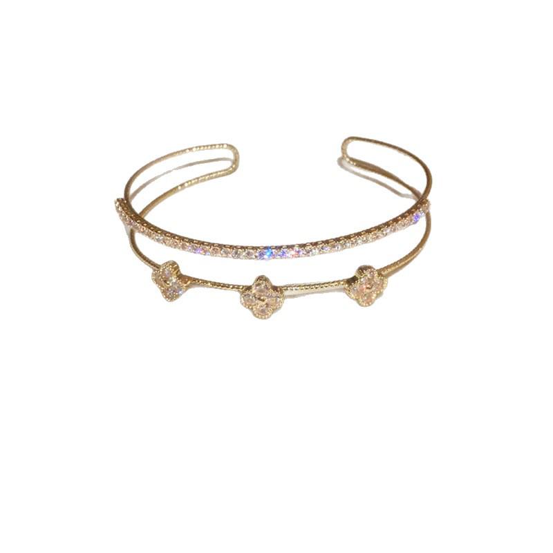 Zircon Diamond-Set Grid Bracelet: Elegant, Luxurious Niche Design for Women