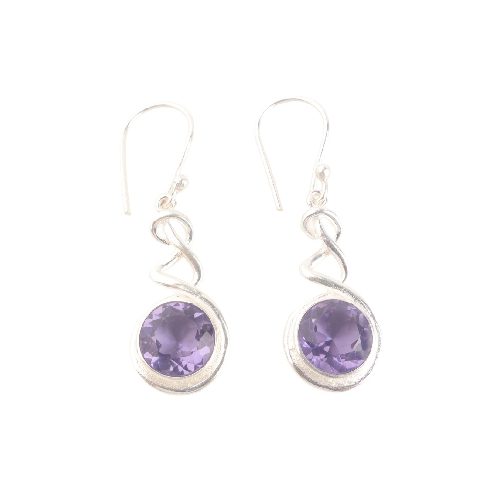 

Natural Iolite Gemstone Handmade 925 Sterling Silver Designer Earrings 1.67 CE-14-9