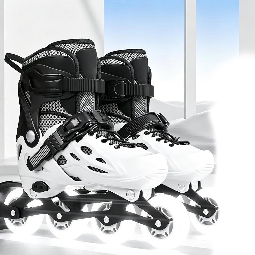 Adjustable Flash Inline Skates Light Up Roller Skates for Kids Boys Girls Women Men with 8 Glowing Wheels Smooth Ride