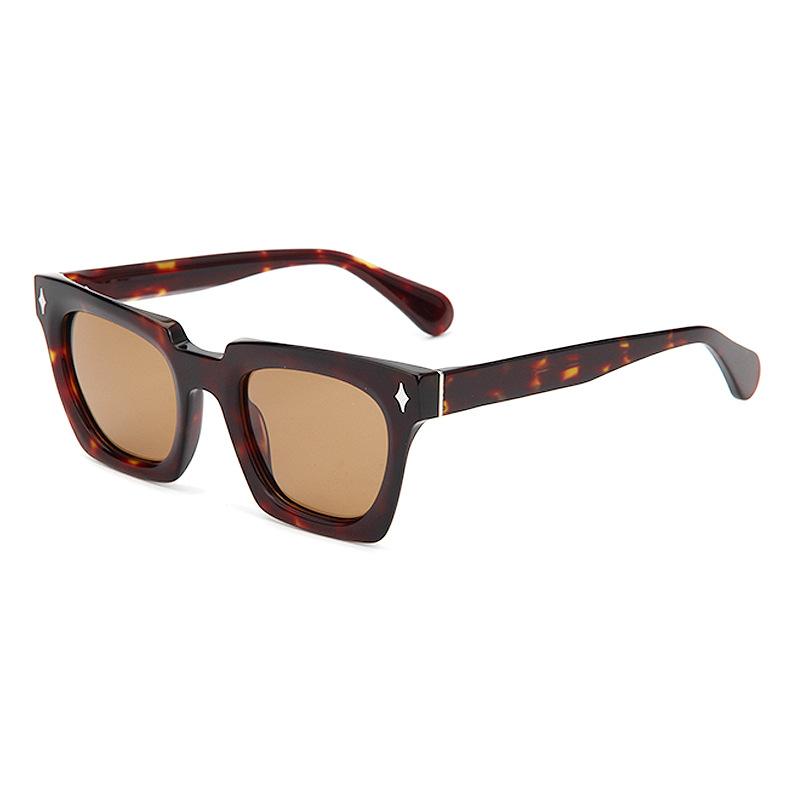 

New Acetate Retro Big Square Sunglasses Women Men Fashion Luxury Brand Vintage Frame Sun Glasses Modern Female Male Shades UV400 as picture