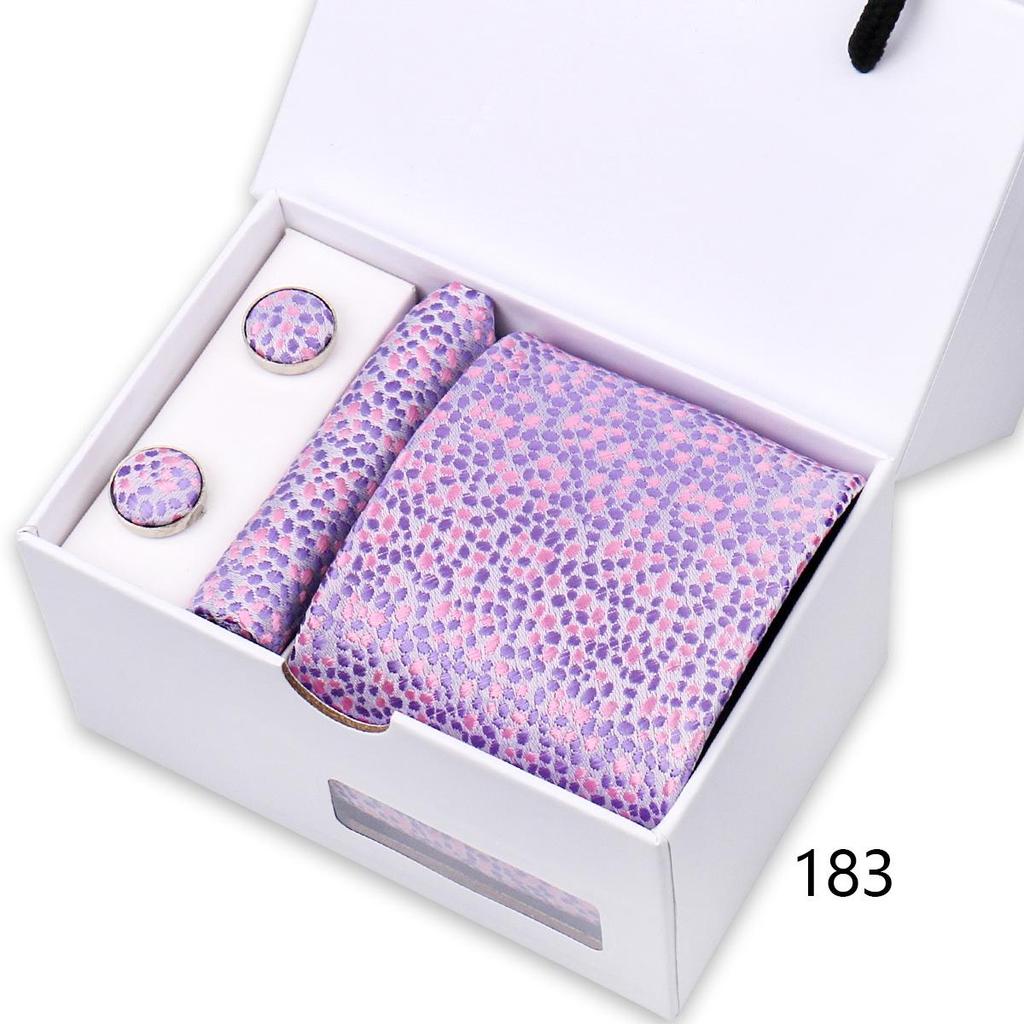 Men's High-End Polyester Tie & Pocket Square Set for Weddings and Formal Wear