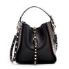 Senior Luxury Women's Single Shoulder Crossbody Bag Leather Lychee Rivet Fashion Senior Leisure Hot Bucket Bag Handbag