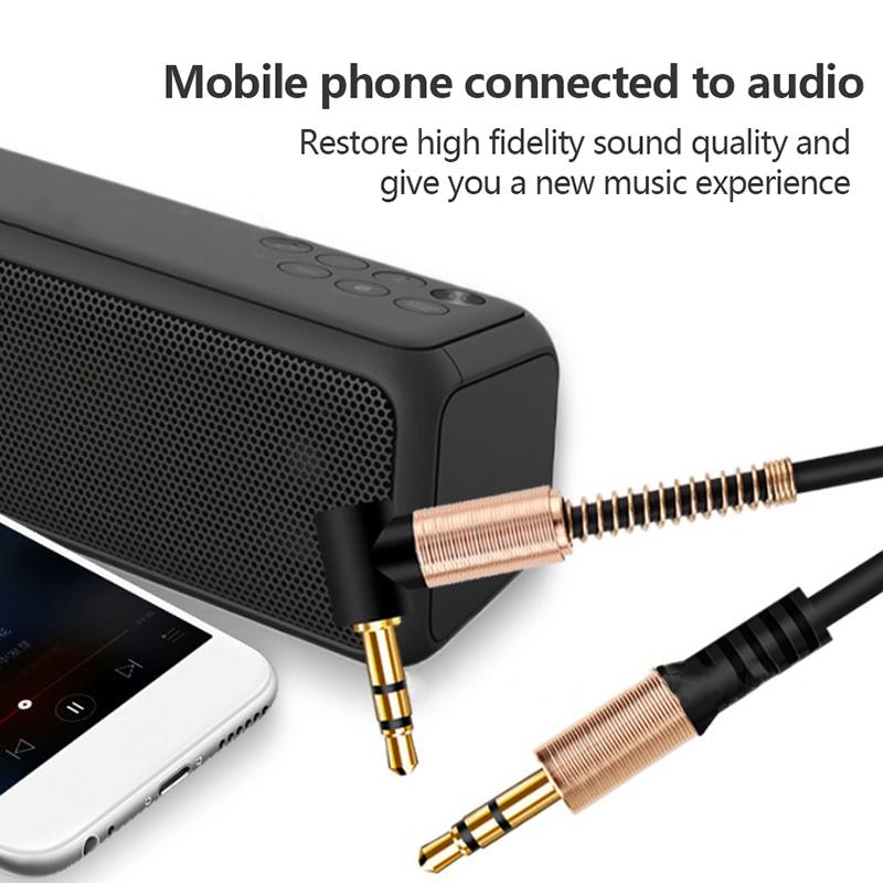 3.5Mm Jack Audio Cable Car Spring Aux Cable Gold Plated Jack Male To Male Cables