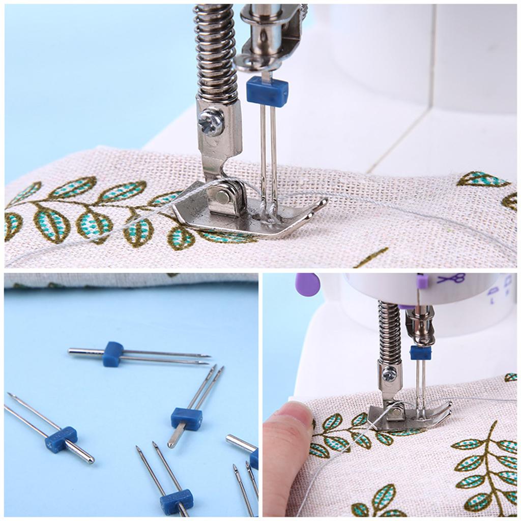 18pcs Double Twin Needle Sewing Machine Needle Pins Clothing Accessories Needlework Craft for Household Sewing Machine