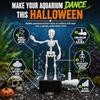 Dynamic Skeleton Figurine, Halloween Fishtanks Ornament with Glowing Design, Aquarium Display Decors for Seasonal Scene Landscape