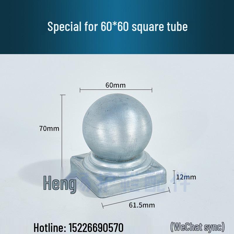 Wrought Iron Galvanized Ball Fence Post Cap for Square & Round Tubes