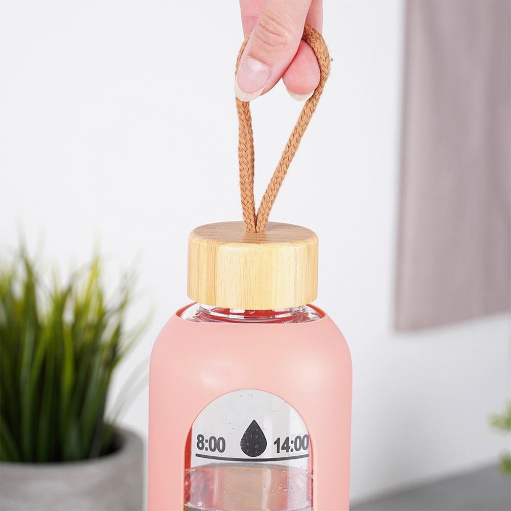 Bottiglia Motivazionale Per Acqua Bevande Vetro Silicone Grande Bottiglia Sportiva 1L
