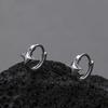 Black Silver Four-Pointed Star Cross Gothic Hoop Earrings for Men and Women