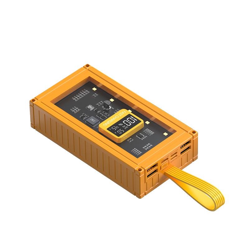 

Контейнер прозрачный, быстрая зарядка 120 Вт внешний аккумулятор с большой емкостью 20000 мАч мобильный внешний аккумулятор жёлтый