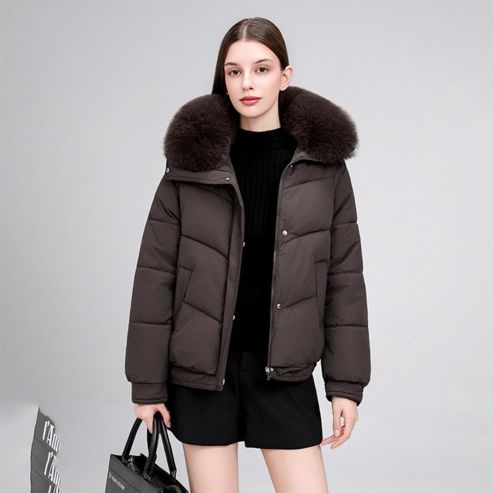 New short cotton clothes women's winter slim fashion thickened fur collar thickened warm jacket