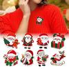 Exquisite Christmas Brooch Set with Rhinestone Designs: Wreath, Snowman, Snowflake, and More