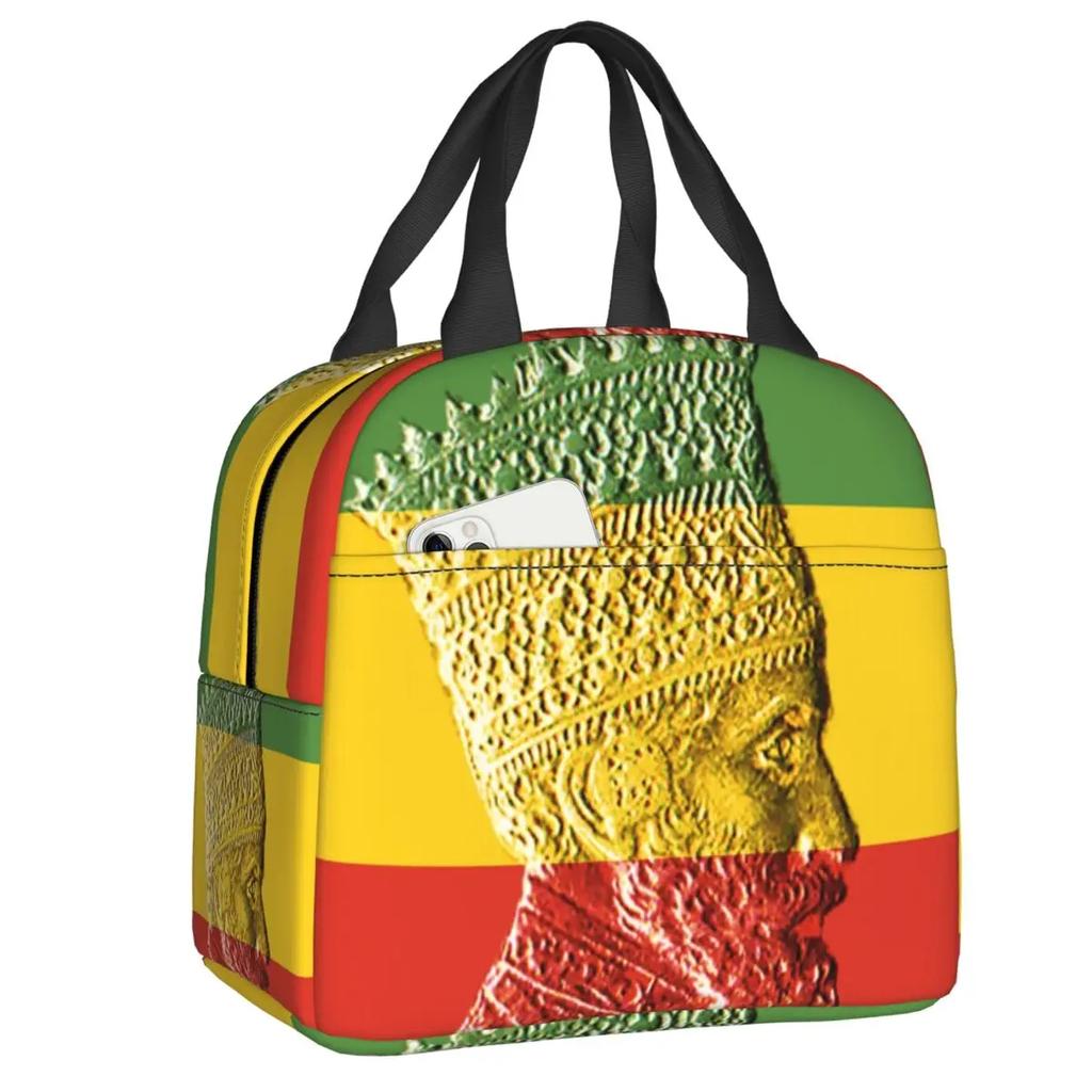 Reggae Music Lion Jamaican Flag Rasta Rastafari Thermal Insulated Lunch Bag Women Resuable Lunch Tote Travel Storage Food Box