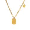 European & American Style Five-Pointed Star Pendant Hoodie Necklace – Women's Titanium Steel Clavicle Chain