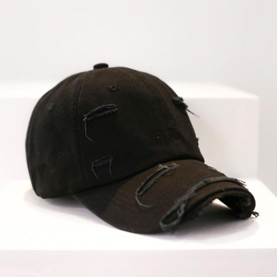 Chapeau de Soleil à Large Bord Réglable Casquette Bucket Style Baseball Usé Troué Unisexe Accessoires de Mode