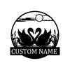 Metal Sign Swan Couple Personalized Wall Art Farmhouse Decor Gift