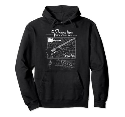 Fender The Original Telecaster Guitar Schematic Poster Hoodie