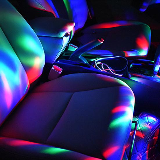 Mini USB LED hudební ovládání zvuku atmosféra noční světlo interiérová lampa do auta