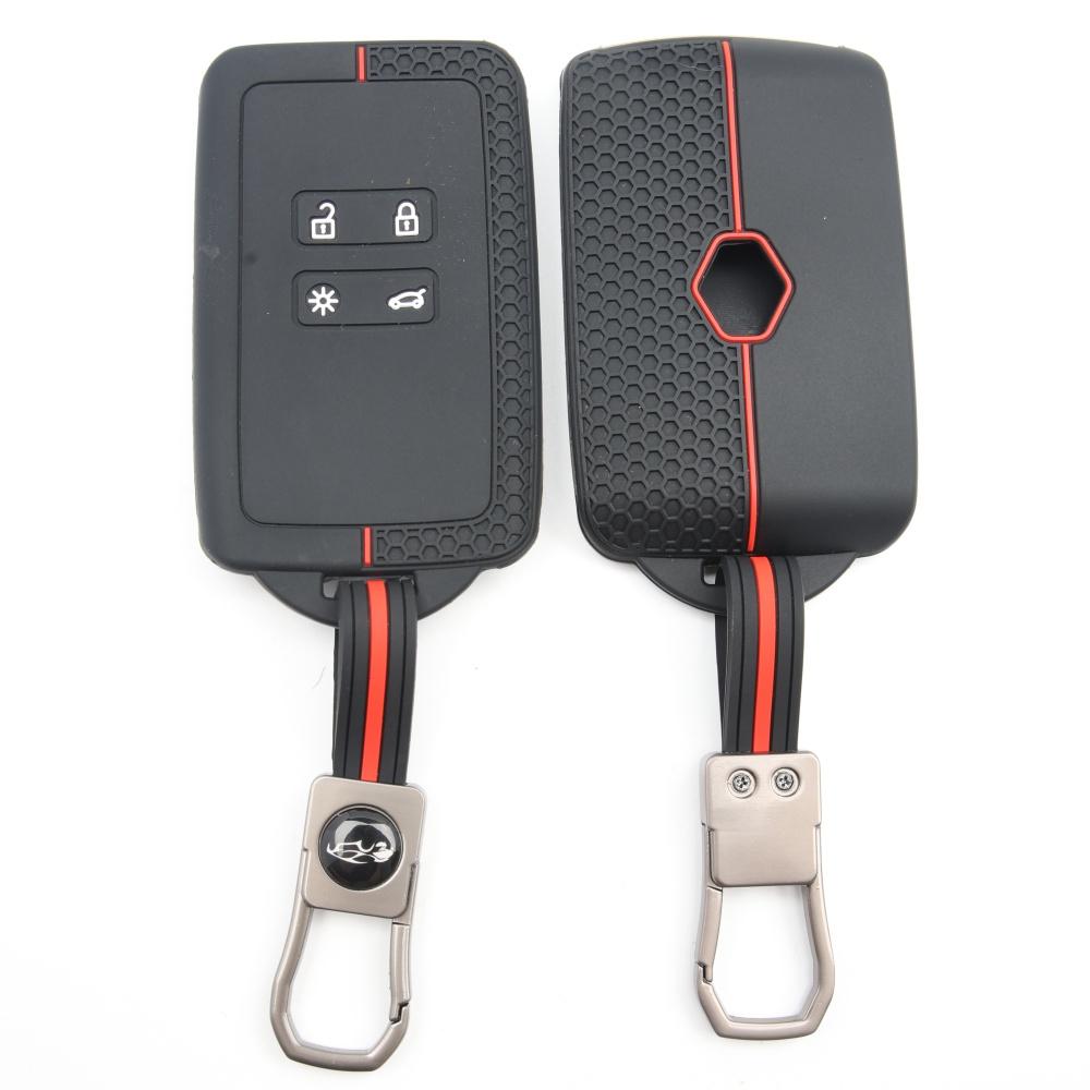 Key Fob Cover for Renault Duster Captur Arkana Kadjar Clio Megane Austral Laguna with Keychain Anti-Scratch Guard Shockproof Protection
