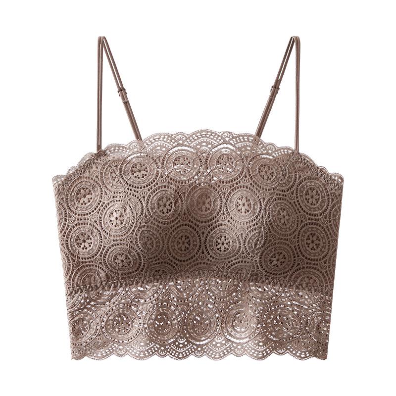 Seamless Lace Versatile Push-up Camisole with Silk Back Support M (90-110 jin)
