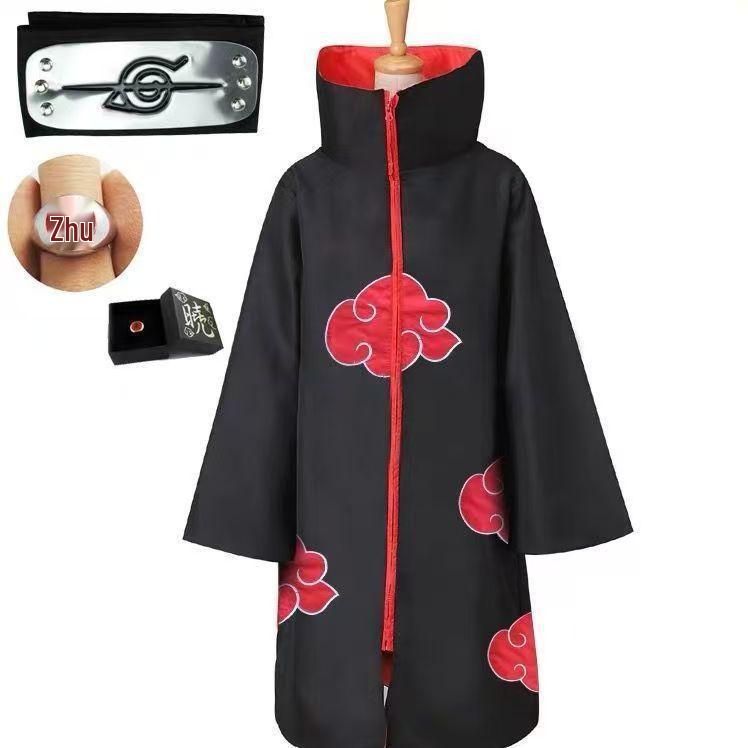 Naruto Akatsuki Stand-Up Collar Cloak Anime Cosplay Costume