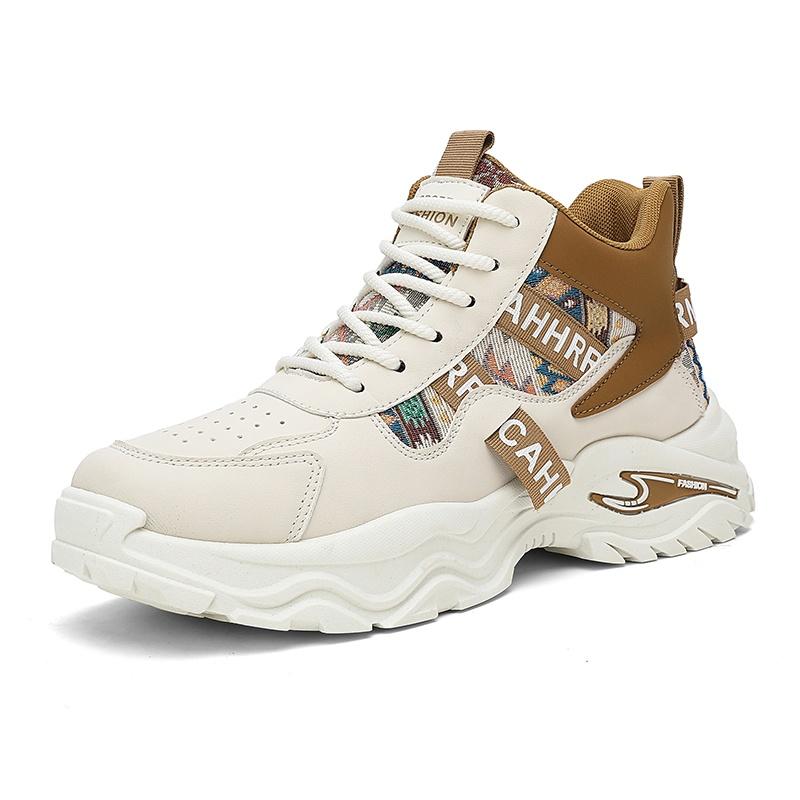 Men Thick Sole High Top Dad Sneakers Chunky Fashion Sport Shoes Sizes 39-44 for Walking Commuting Travel Streetwear